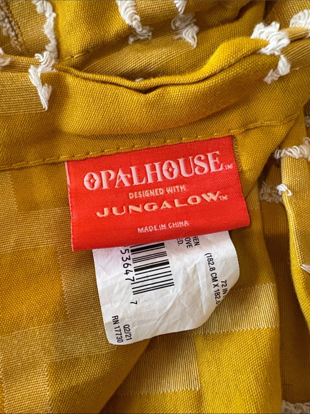 Opalhouse Woven Textured Knit Shower Curtain Boho Bath Decor Golden Yellow - Picture 4 of 6